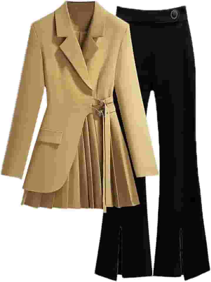 Conjunto de terno feminino de negócios para senhora de escritório, blazer e calça