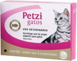 Ceva - Petzi Vermífugo para Gatos - 4 Comprimidos