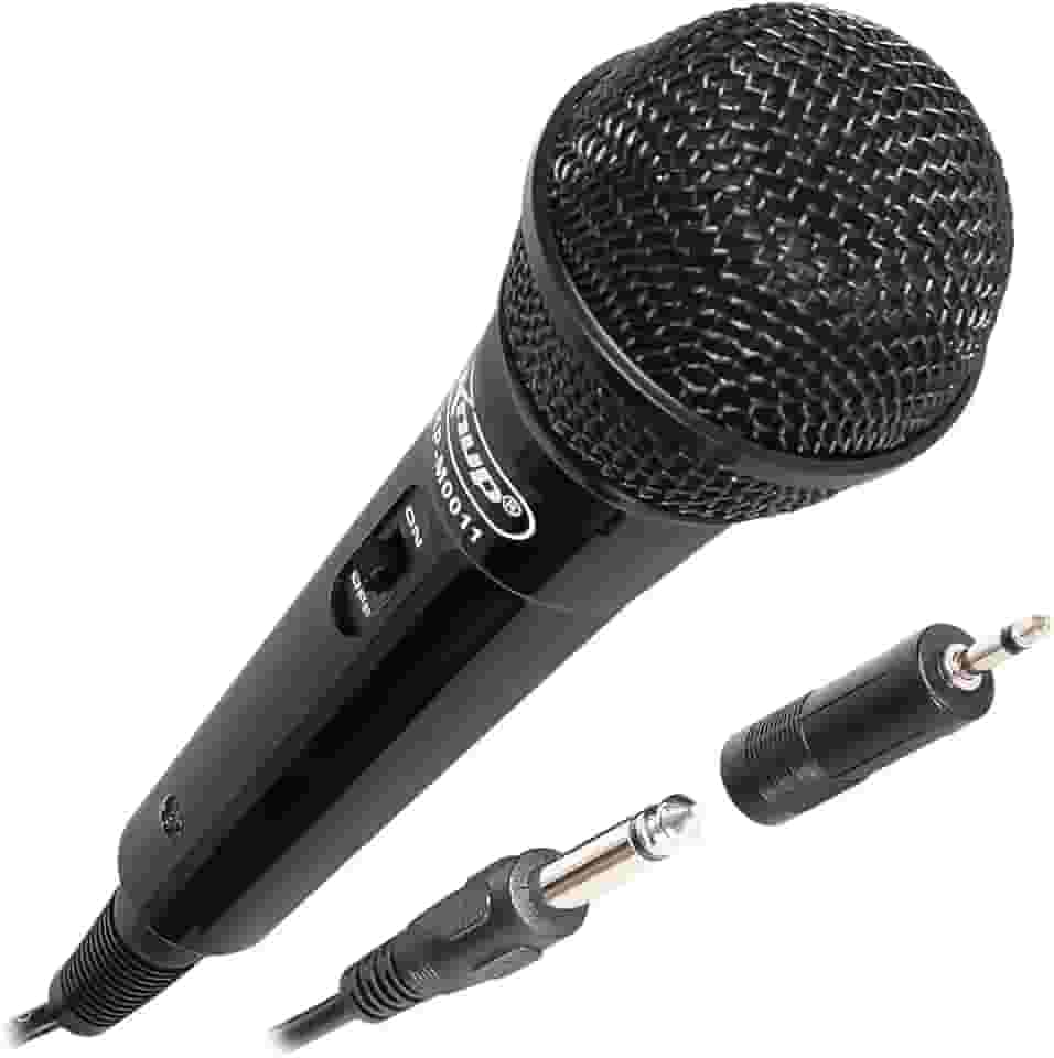 Microfone Dinâmico com Fio P10 Amplificador/Karaokê/Conferências