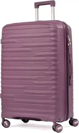 Mala De Viagem Grande Expansível 32Kg Polipropileno 8 Rodas 360 Giratória Para Despachar Rígida Leve Tamanho G Viagem Internacional Resistente (ROXO, Grande)