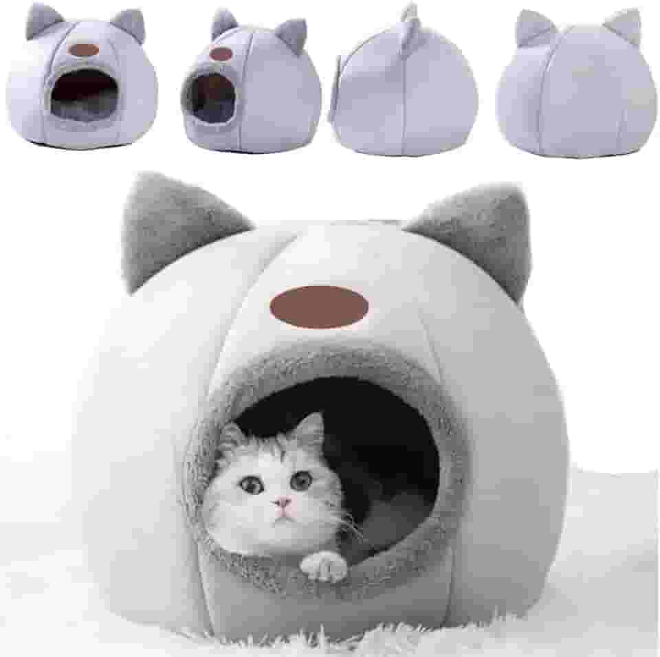 Caminha Cama Casa Tenda Luxo Toca Ninho Cabana Iglu Pelúcia Cinza para Pet Gatos Cães Barraca Para animais de estimação