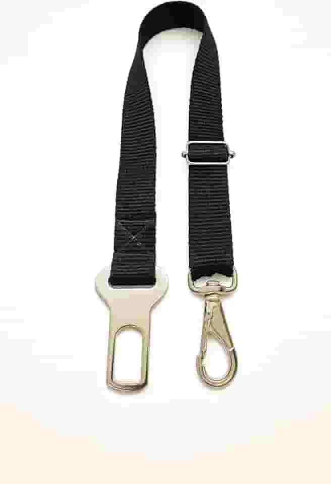 Cinto de Segurança para Cães PET Regulável Mosquetão com Trava em Aço Fita Nylon 20mm Encaixe Universal para Carro – Transporte Seguro e Confortável -SHACK