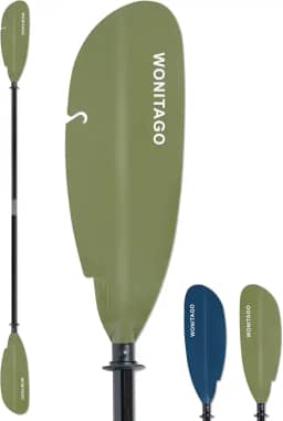 WONITAGO Remo de caiaque Angler com eixo de fibra de vidro e lâmina de plástico, remo flutuante ajustável para caiaque, 220-240 cm/86-94', 240-260 cm/94-102', 260-280 cm/102-110'