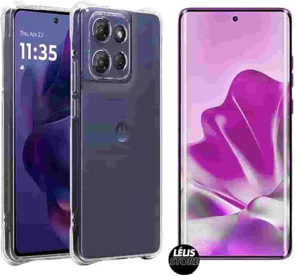 Kit Capa Anti Impacto para Motorola Edge 60 / Edge 60 Fusion Premium Transparente + Película 9H Curvado com Proteção Premium