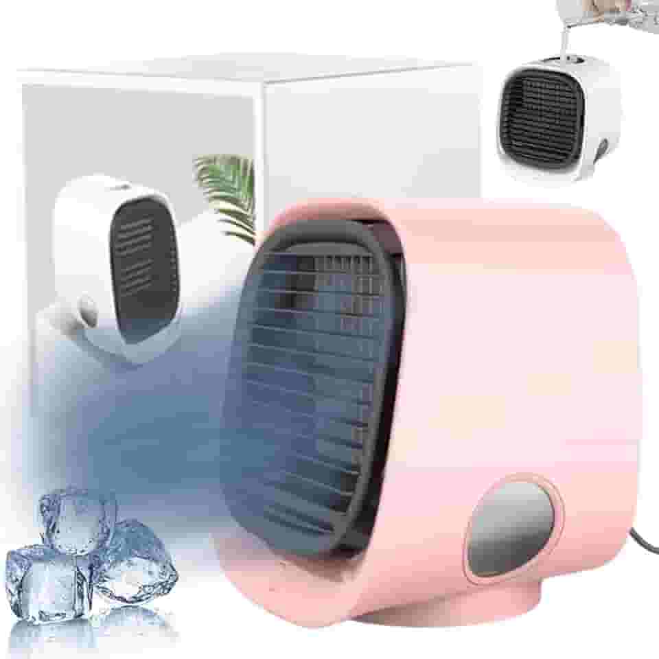 Ar Condicionado Oribreeze, Ar Condicionado Portátil, Nova Atualização Ar Condicionado De Mesa Ori Breeze Com Ventilador De Refrigeração De Luz Noturna Para Carro Camping Escritório, White