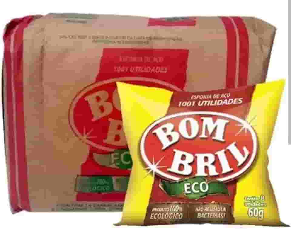 Esponja de Aço, Bom Bril Fardo com 14 Pacote, 60g, Embalagem Ecológica, Multiuso para Limpeza