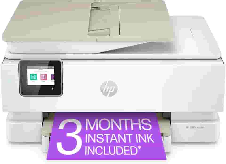 HP ENVY Inspire 7958e Impressora a jato de tinta colorida multifuncional sem fio, impressão, digitalização, cópia, impressão duplex, ideal para casa, 6 meses de tinta incluídos (327A7A)