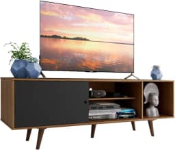 Rack Madesa Dubai para TV até 65 Polegadas com Pés - Rustic/Preto/Rustic