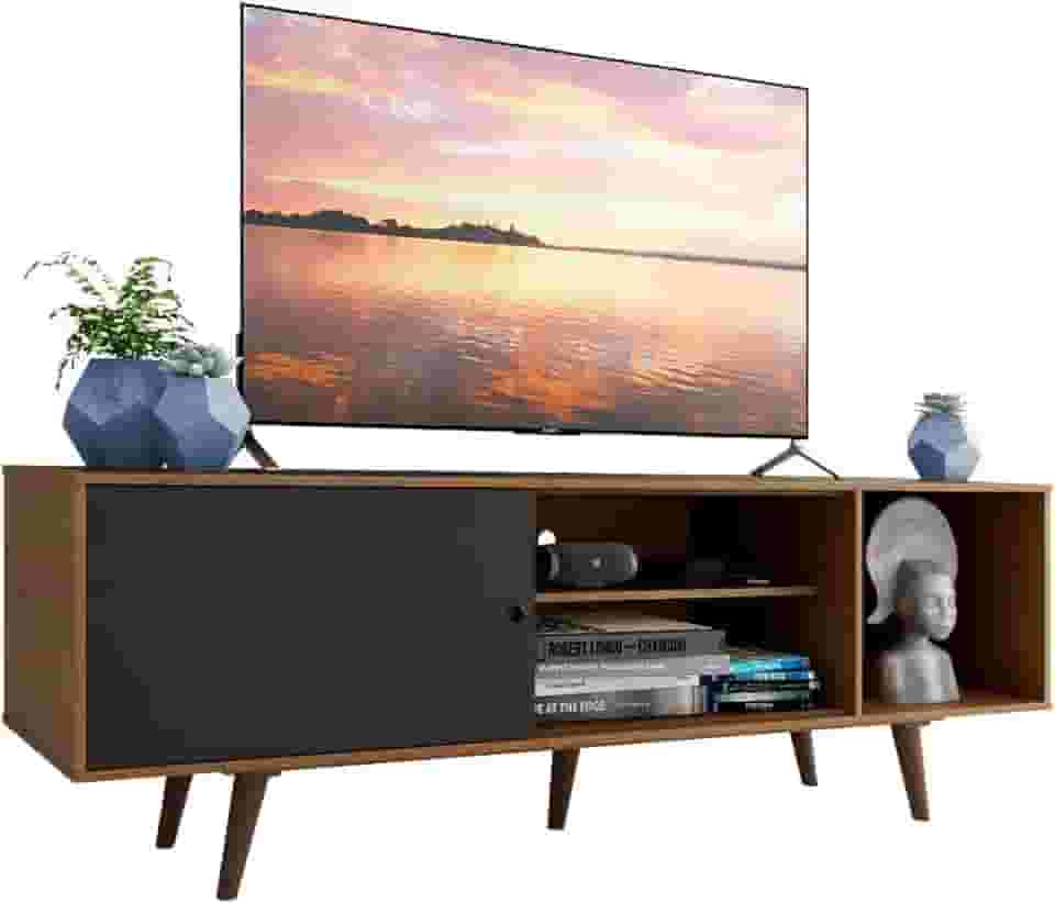 Rack Madesa Dubai para TV até 65 Polegadas com Pés - Rustic/Preto/Rustic