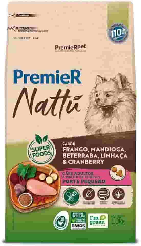 PremieR Pet Nattu Ração Seca para Cães Adultos Porte Pequeno Sabor Frango e Mandioca 1kg