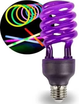 Kit Festa Lâmpada Luz Neon Negra 36w E 10 Pulseiras Fluorescente (110)