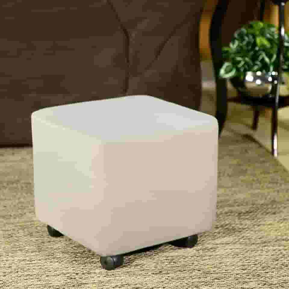 Capa Puff Quadrado Elastex Premium Envio 24h Cinza Claro