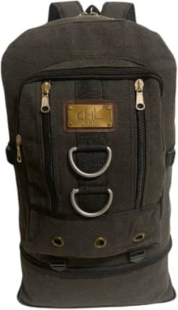 Mochila Expansível em Lona, 50L, Grande e Reforçada para Camping, Viagem, Escola e Trabalho moto trilha motoqueiro masculino feminino