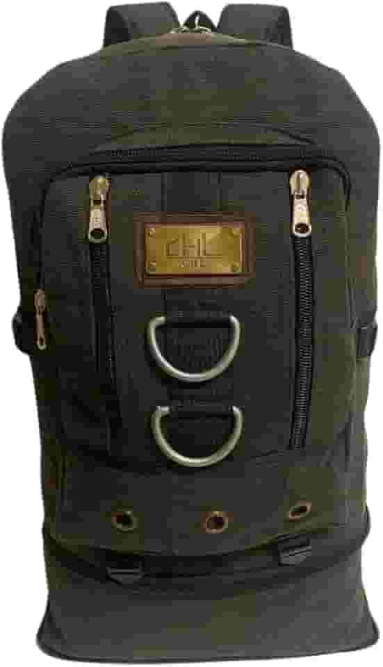 Mochila Expansível em Lona, 50L, Grande e Reforçada para Camping, Viagem, Escola e Trabalho moto trilha motoqueiro masculino feminino