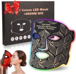 Terapia De Luz Vermelha Para O Rosto, Máscara Facial Led 7 Cores Com Infravermelho Próximo 850 Nm, Dispositivo Portátil Recarregável Cuidados A Pele Em Casa E Viagens, Antienvelhecimento