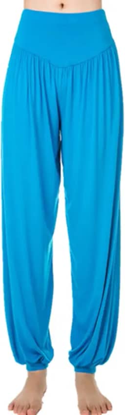 Calça feminina elástica macia modal yoga esportes dança harém