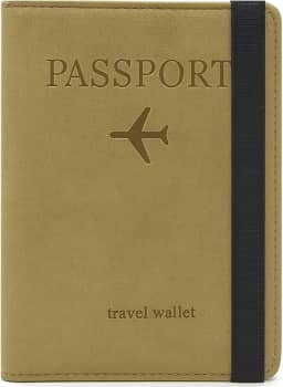 Porta Passaporte e Documentos de Viagem Unissex – Couro PU Premium com Fechamento Elástico, Compartimentos para Cartões, Passaporte e Cartão de Embarque | Cores Sortidas e Design Compacto