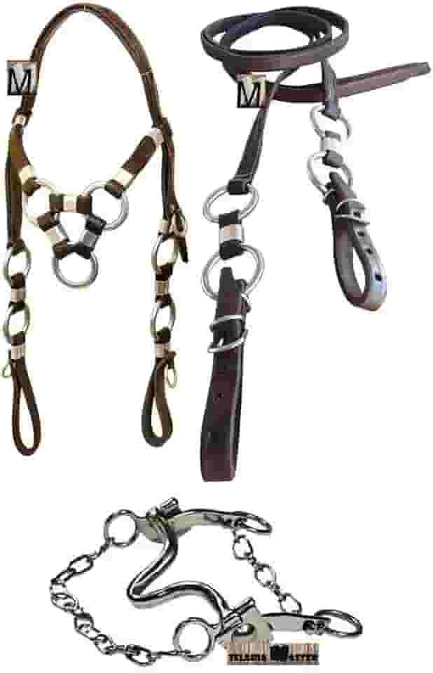 Kit Cabeçada 3 Argolas + Rédea 4 Argolas + Freio Para Cavalo