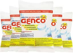 10 Pastilhas De Cloro Multiação T-200 Genco Para Piscina