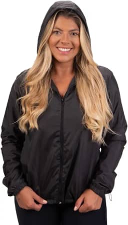 Jaqueta Corta Vento Feminina Liso Com Capuz Sem Estampa Blusa Agasalho Slim