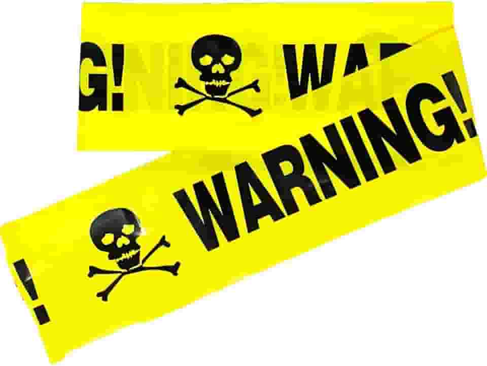 Faixa Decorativa Halloween Cena de Crime Sangrenta Longa Com 6 Metros (Warning)