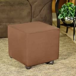 Capa De Puff Quadrado Plus Premium Elastex Marrom