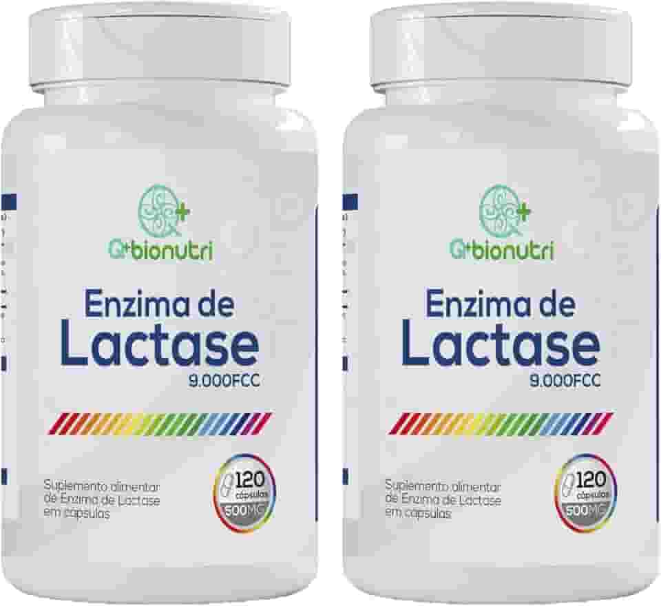 Kit 2x Enzima Lactase 9000 FCC Bionutri – 120 Cápsulas Cada | Suplemento para Intolerância à Lactose | Auxilia na Digestão de Laticínios