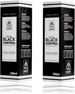 Kit com 2 Balm Shampoo Black Control Escurecedor de Barba e Cabelo escurece de forma Imediata 140 ml You Man Grooming