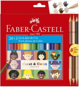 ECOLAPIS 24+3 CARAS & CORES, Faber-Castell, 120124CC, Tons de pele