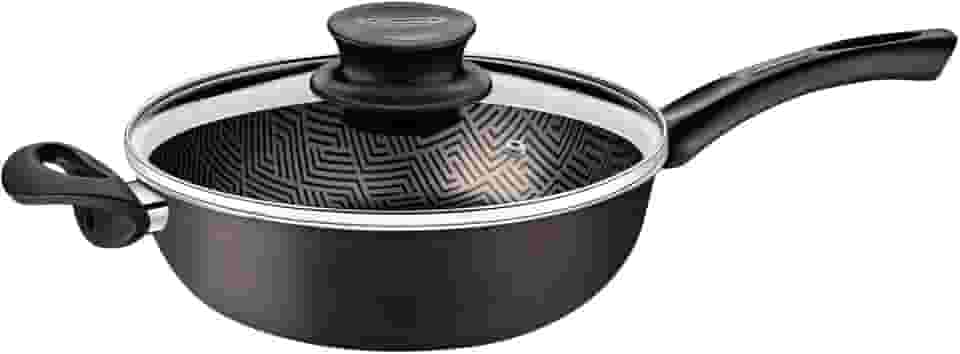 Fritadeira Multiuso Tramontina Paris em Alumínio com Revestimento Interno e Externo em Antiaderente Starflon Max Chumbo com Tampa de Vidro 24 cm 2,8 L