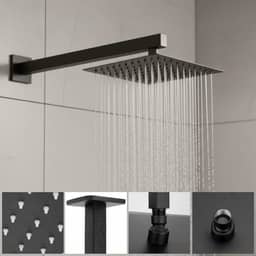 Ducha Externa Piscina Jardim Inox Quadrada 30x30 Preto Black