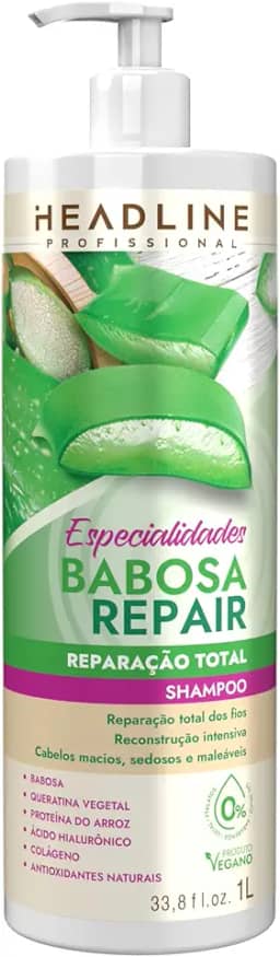 Shampoo Babosa Repair - Limpa e Restaura - HEADLINE Especialidades - 1L