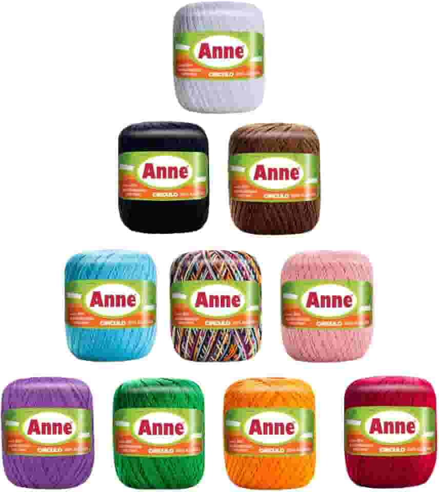 Kit 10 Unidades Linha Crochê Anne 65m Circulo