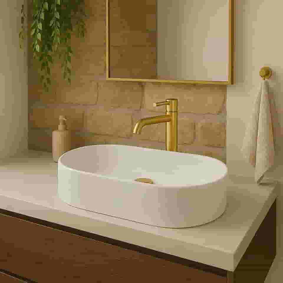 Cuba Branca Para Banheiro Lavabo Pia Apoio Sobrepor Oval 43x25 Íris - Beltempo