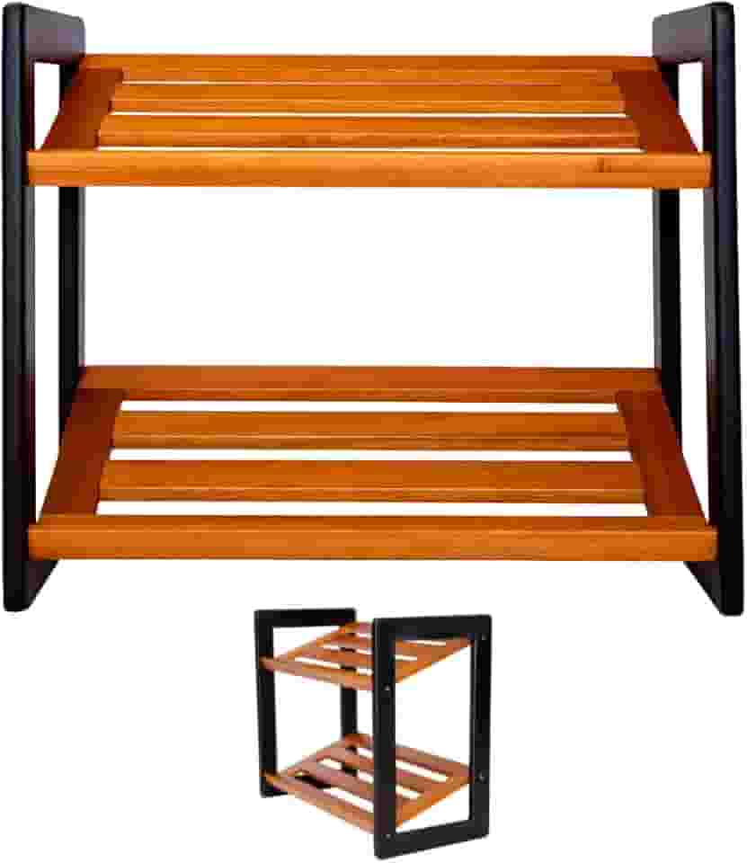 Genérico Sapateira Multifuncional de Madeira Maciça - Organização Compacta para Até 12 Pares de Sapatos, Estilo Moderno e Funcional, Design Durável e Sofisticado para Decoração