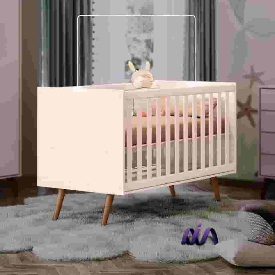Berço Mini Cama Qencanto Retrô Qmovi Rosa