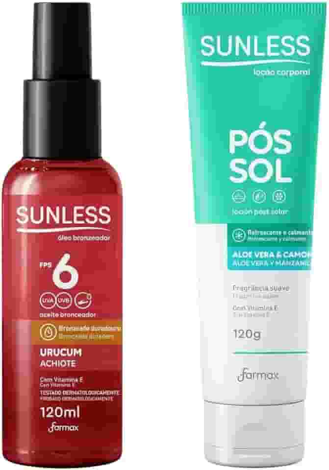 Kit Sunless Bronzeador Urucum 120ml + Pós-Sol Aloe 120ml