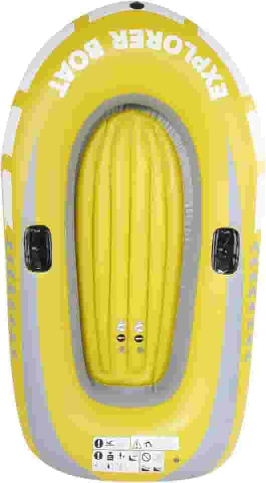 Pilipane Caiaque inflável canoa barco premium resistente PVC 2 pessoas remo barco aéreo para pesca à deriva mergulho amarelo 45 x 74 polegadas
