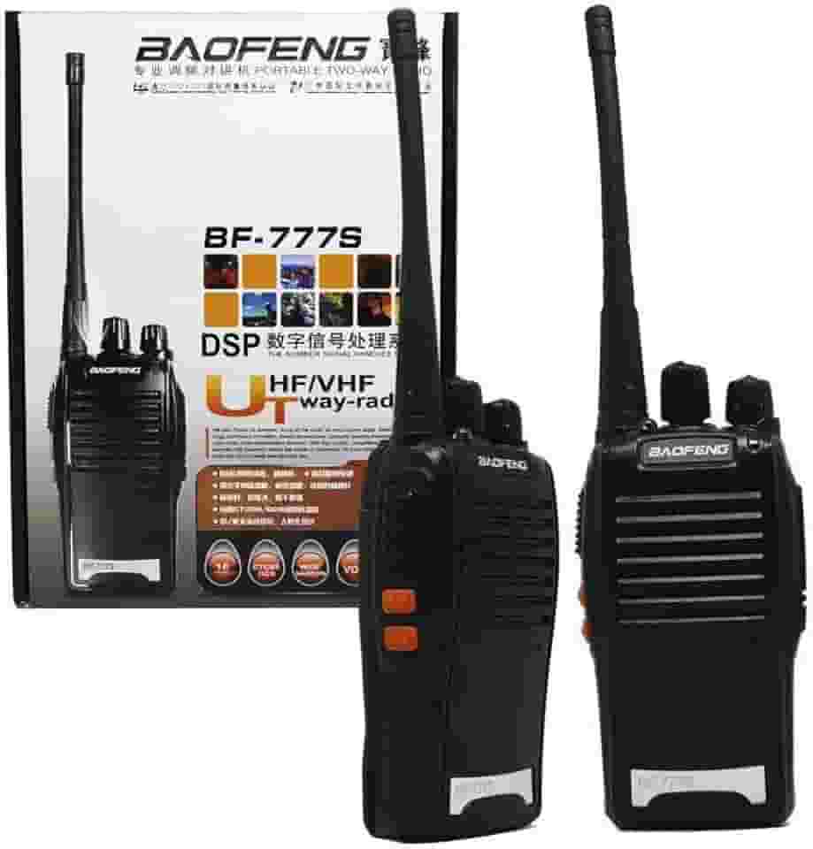 Kit 2 Rádio Comunicador Walk Talk HT UHF 16 Canais Baofeng
