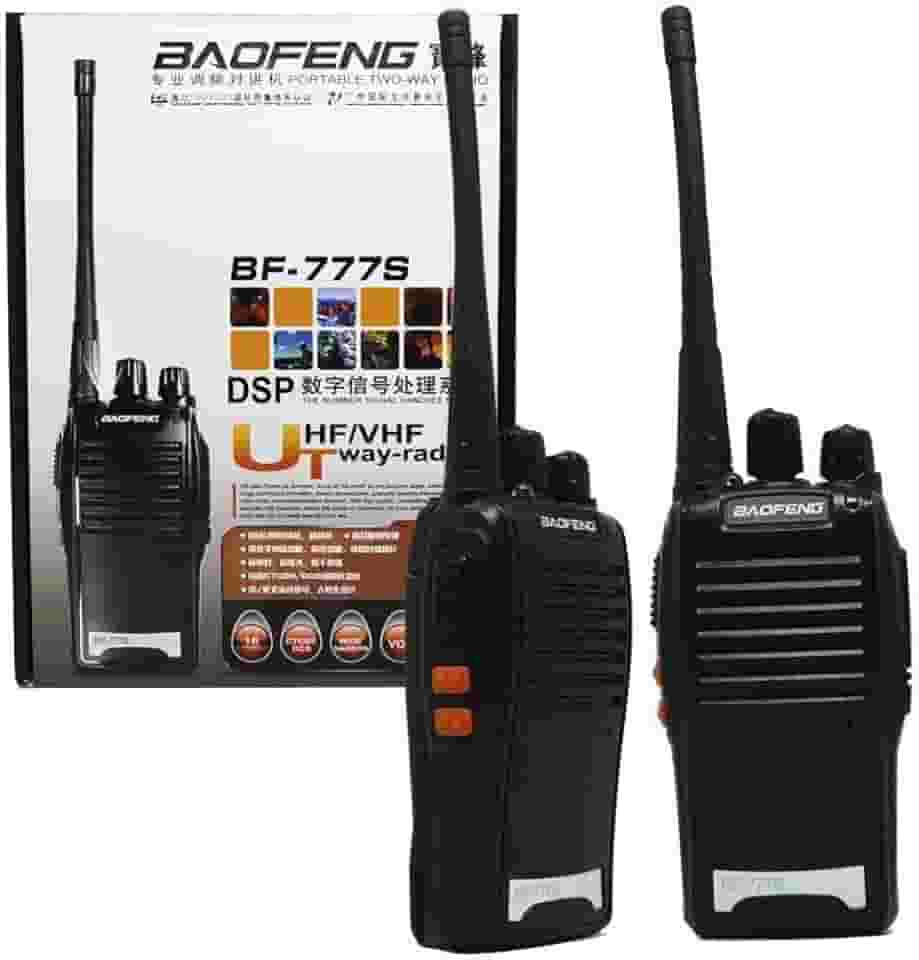 Kit 2 Rádio Comunicador Walk Talk HT UHF 16 Canais Baofeng