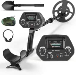 76-110 cm Detector de Metal com Tela, Kit de Detectores de Metal de Praia, Detector de Metais Subterrâneos e Subaquático, Detector de Metais Ouro Prata Bronze Profissional Portátil, Metal Detectors