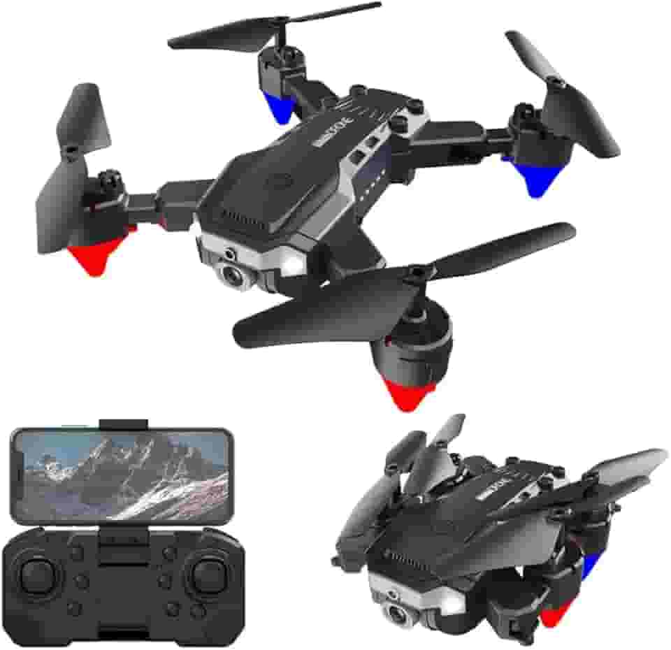 Drones DLI Para Crianças de 8 a 12 anos, Drone Dobrável, Câmera única 1080p, Drone FPV Para iniciantes, Controle de Gestos, Prevenção de Obstáculos,Modo sem Cabeça, Quadricóptero Com Controle Remoto Wi-Fi, Presente Escolar (Preto)