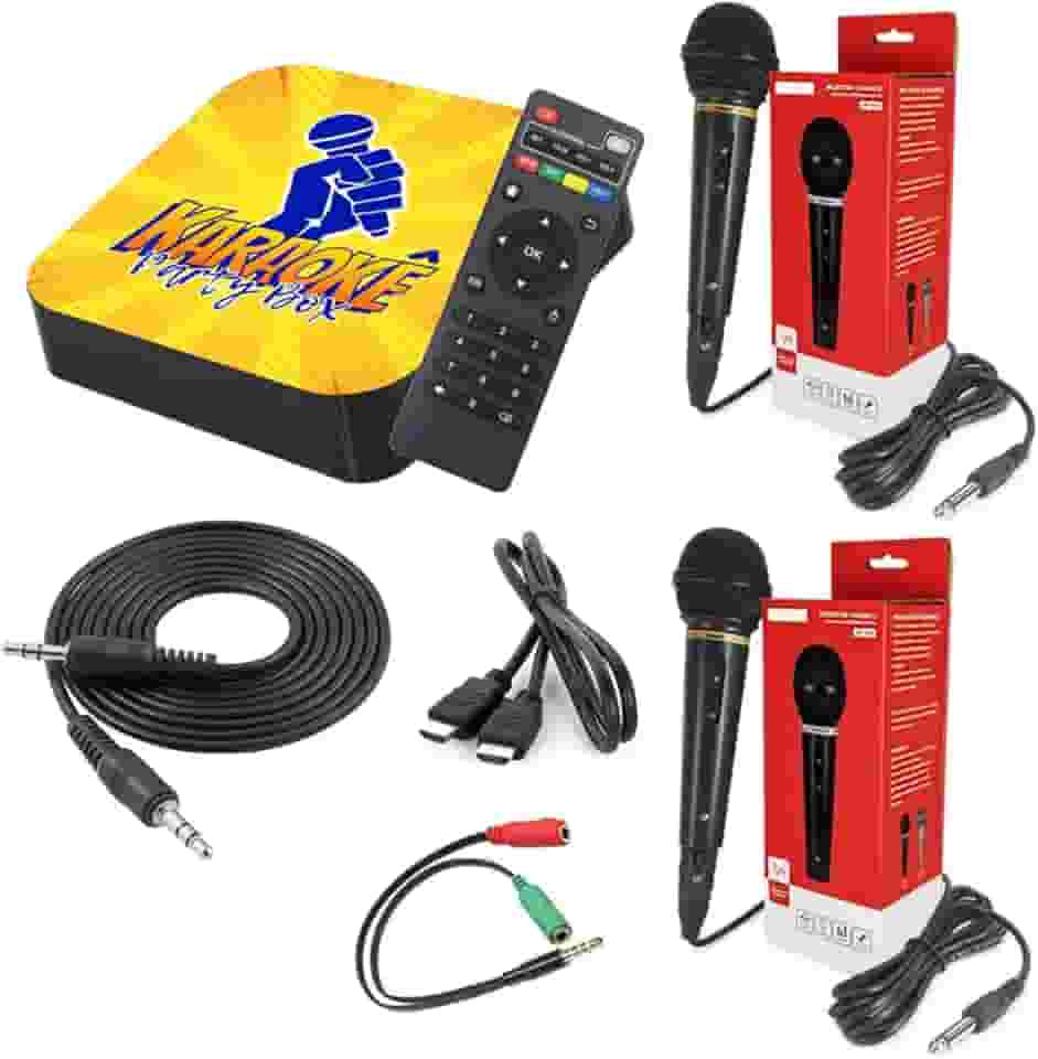 Karaoke Party Box Profissional Com Pontuação +de 2000 Músicas +2 Microfones