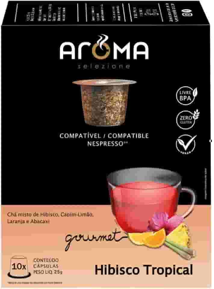 Aroma Selezione Cápsulas De Chá Hibisco Tropical Compatível Com Nespresso Contém 10 Cápsulas