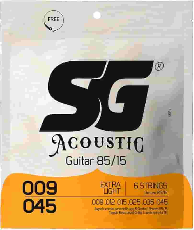 Encordoamento 009 SG Aço Bronze 85 15 para Violão