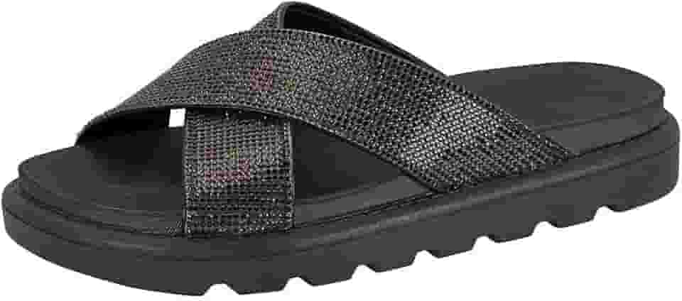 Rasteira Vizzano Flatform Papete Feminina Tira Larga Strass 6459.122