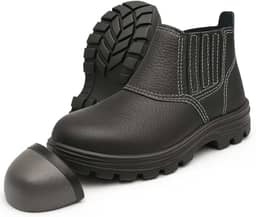 Botina de Segurança Com Bico de Aço Bota de Couro Relax Com Elástico Para Trabalho Tam.33-46
