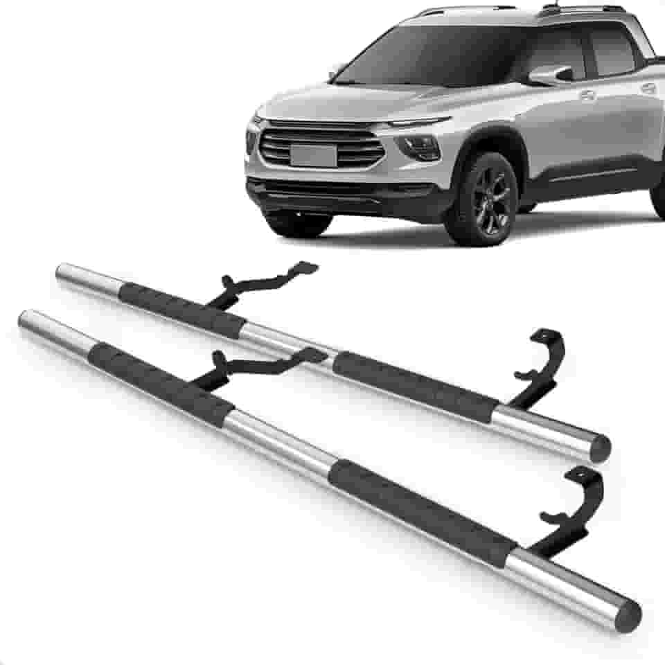 Par Estribo Lateral Tubular 2.1/2' Cromado Montana 2023 A 2025 Aço Carbono Kit Fixação Incluso