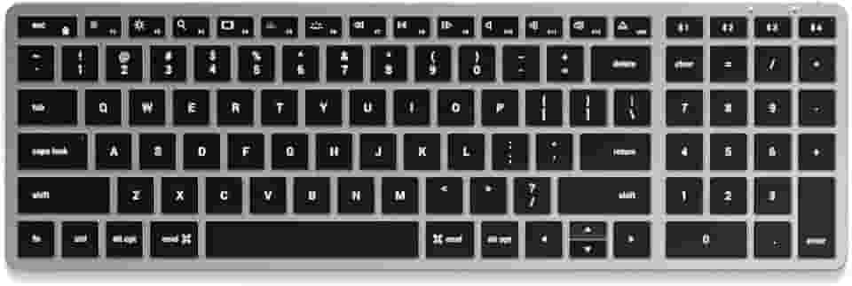 Satechi Teclado Slim X2 Iluminado Bluetooth Keypad Numérico - Teclas Iluminadas e Sinc Varios Dispositivos - Para M2/ M1 MacBook Pro/Air, M2/ M1 iPad Pro/Air, M2 Mac Mini, iMac M1 (Cinza Espacial)
