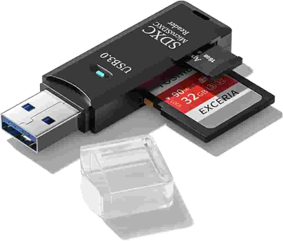 Leitor de cartão SD USB 3.0 para PC, adaptador micro SD para USB, leitor de cartão para câmera, leitor de cartão de memória, leitor de cartão Wansurs para laptop (1 unidade USB 3.0)